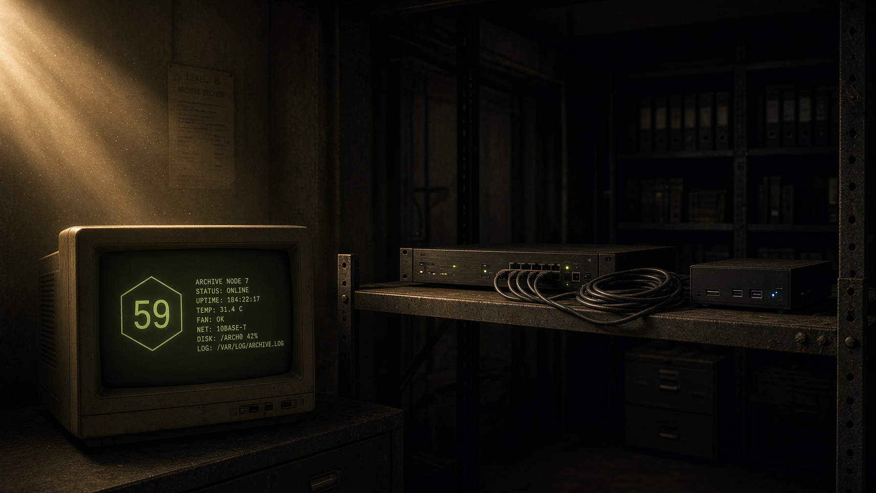 The B59 node: a small machine and a CRT in a dark room